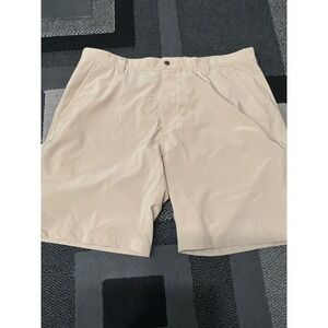 Unbranded Performance Chino Shorts Mens 40 Khaki Excellent